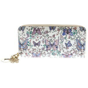 Christian Dior Lady Voyageur Zip Around Wallet Long White Leather